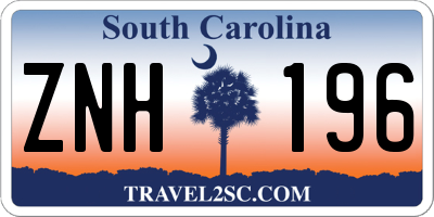 SC license plate ZNH196