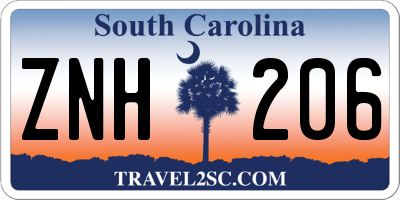SC license plate ZNH206