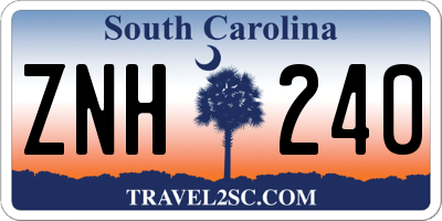 SC license plate ZNH240
