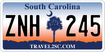SC license plate ZNH245