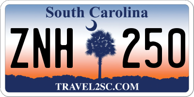 SC license plate ZNH250
