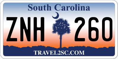 SC license plate ZNH260