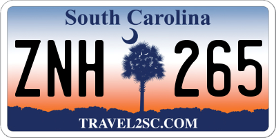 SC license plate ZNH265