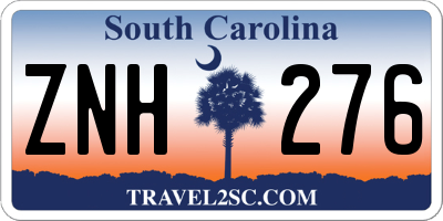 SC license plate ZNH276