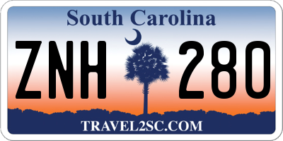 SC license plate ZNH280