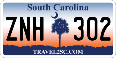 SC license plate ZNH302
