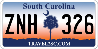 SC license plate ZNH326