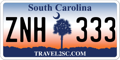 SC license plate ZNH333