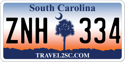 SC license plate ZNH334