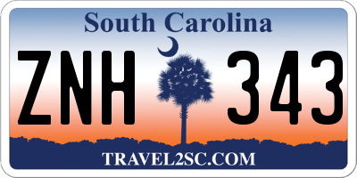 SC license plate ZNH343