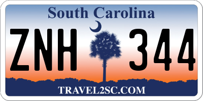 SC license plate ZNH344