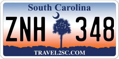SC license plate ZNH348