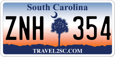 SC license plate ZNH354