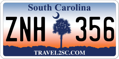 SC license plate ZNH356