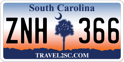 SC license plate ZNH366