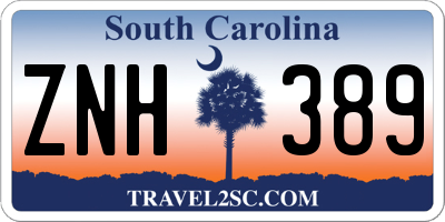 SC license plate ZNH389