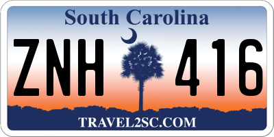 SC license plate ZNH416