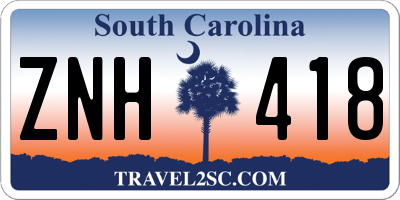SC license plate ZNH418