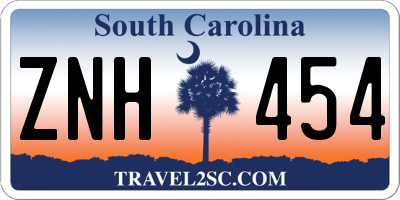 SC license plate ZNH454