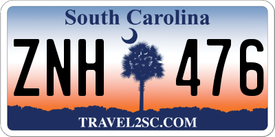 SC license plate ZNH476