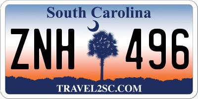 SC license plate ZNH496