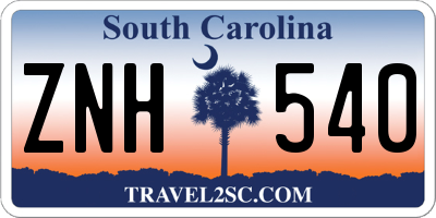 SC license plate ZNH540