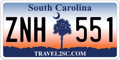 SC license plate ZNH551