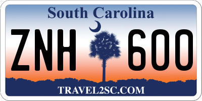 SC license plate ZNH600