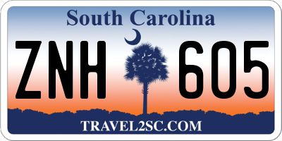 SC license plate ZNH605