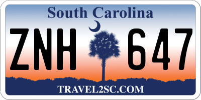 SC license plate ZNH647