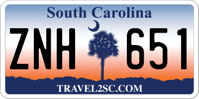 SC license plate ZNH651