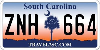 SC license plate ZNH664