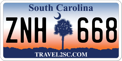 SC license plate ZNH668