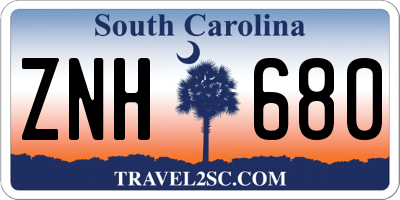 SC license plate ZNH680