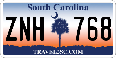 SC license plate ZNH768