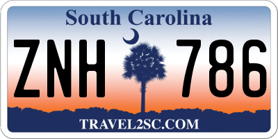 SC license plate ZNH786