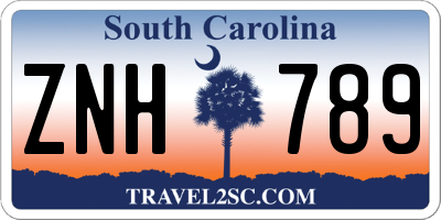 SC license plate ZNH789