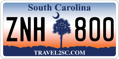 SC license plate ZNH800