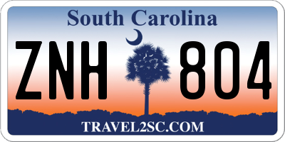 SC license plate ZNH804