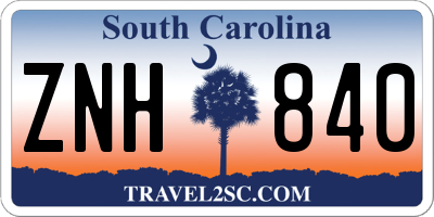 SC license plate ZNH840