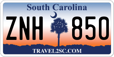 SC license plate ZNH850