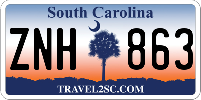 SC license plate ZNH863