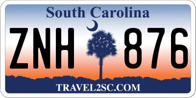 SC license plate ZNH876