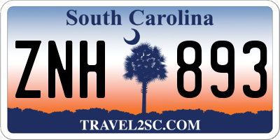 SC license plate ZNH893