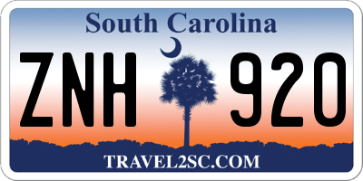 SC license plate ZNH920