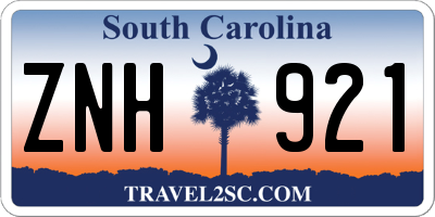 SC license plate ZNH921