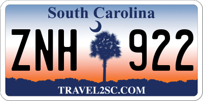 SC license plate ZNH922