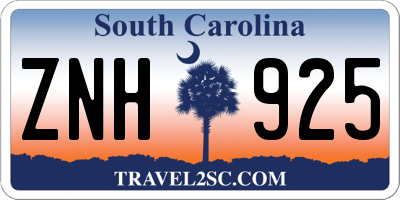 SC license plate ZNH925