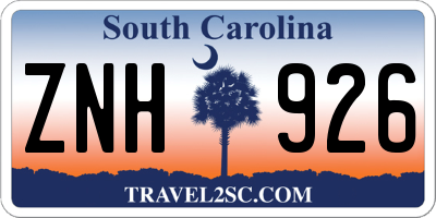 SC license plate ZNH926