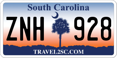 SC license plate ZNH928